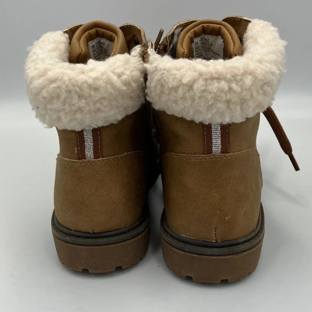 Walkx Kids Sherlong Lined Lace-Up Ankle Boots - Tan/ Medium Brown 34 EU / 2.5